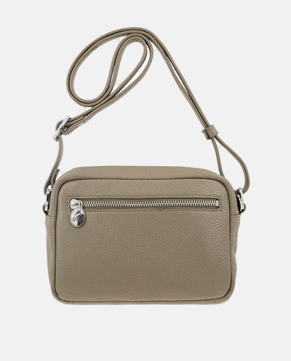 Mala a Tiracolo Pequena com Alça Ajustável Taupe-3
