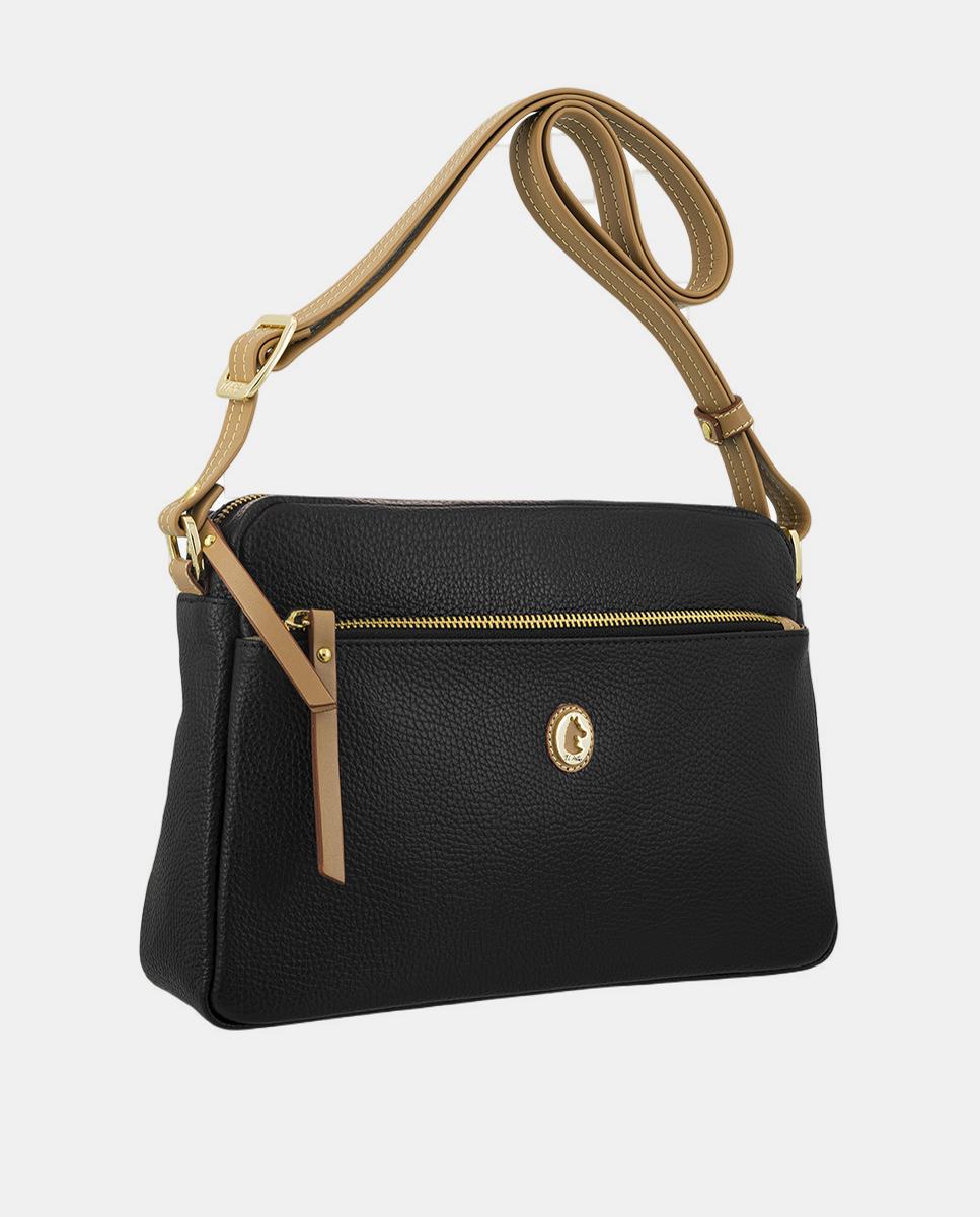 Bolso macuto con tres bolsillos y con bandolera regulable. - El Potro - Negro Negro-2