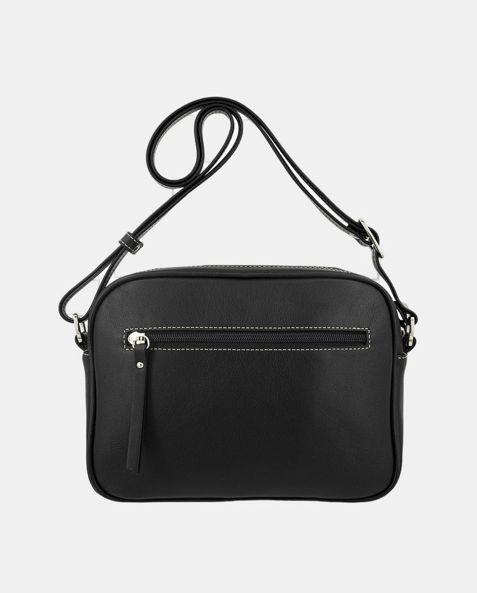 Bolso bandolera con tres departamentos exteriores - El Potro - Negro Negro-3