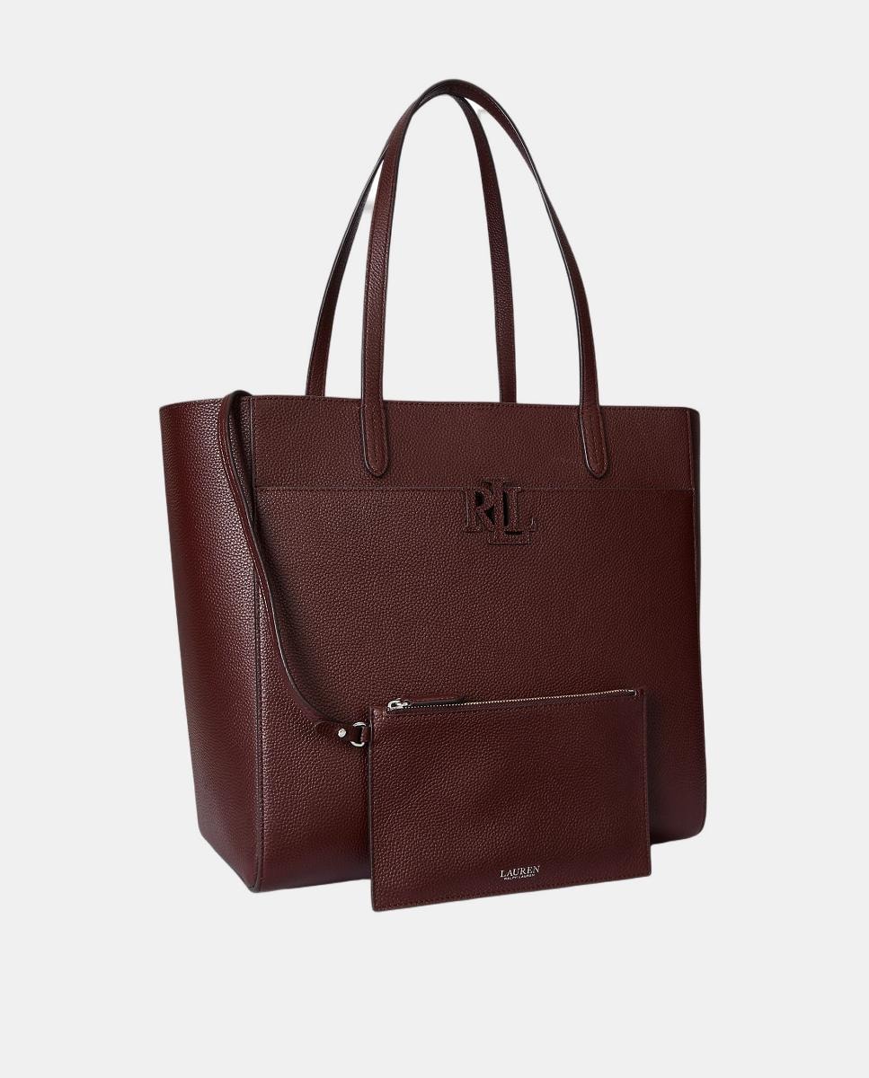 Mala Tipo Tote Cameryn Grande em Pele Granulada Grená-3