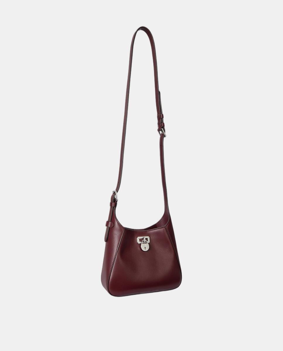 Mala de Ombro Tanner Pequena em Pele Grená-3