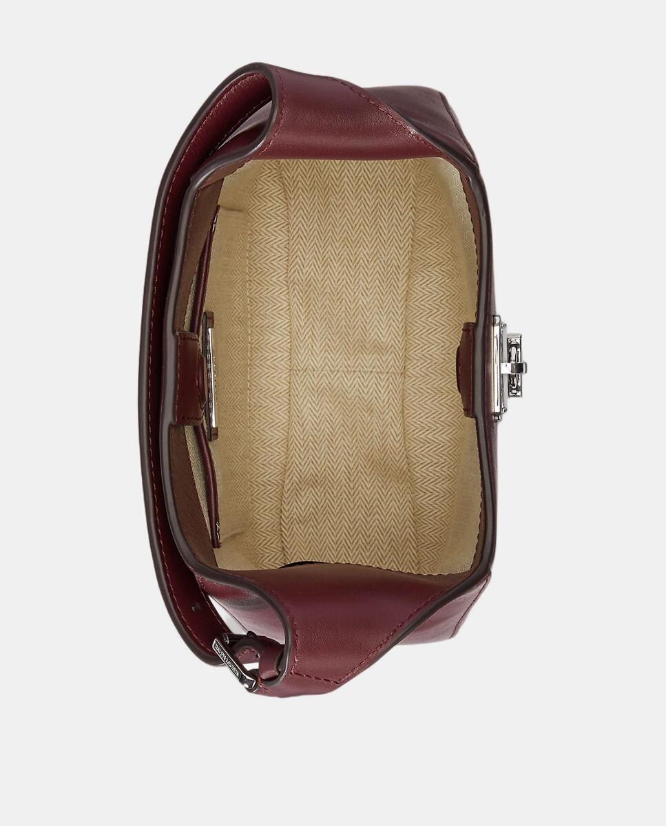 Mala de Ombro Tanner Pequena em Pele Grená-5