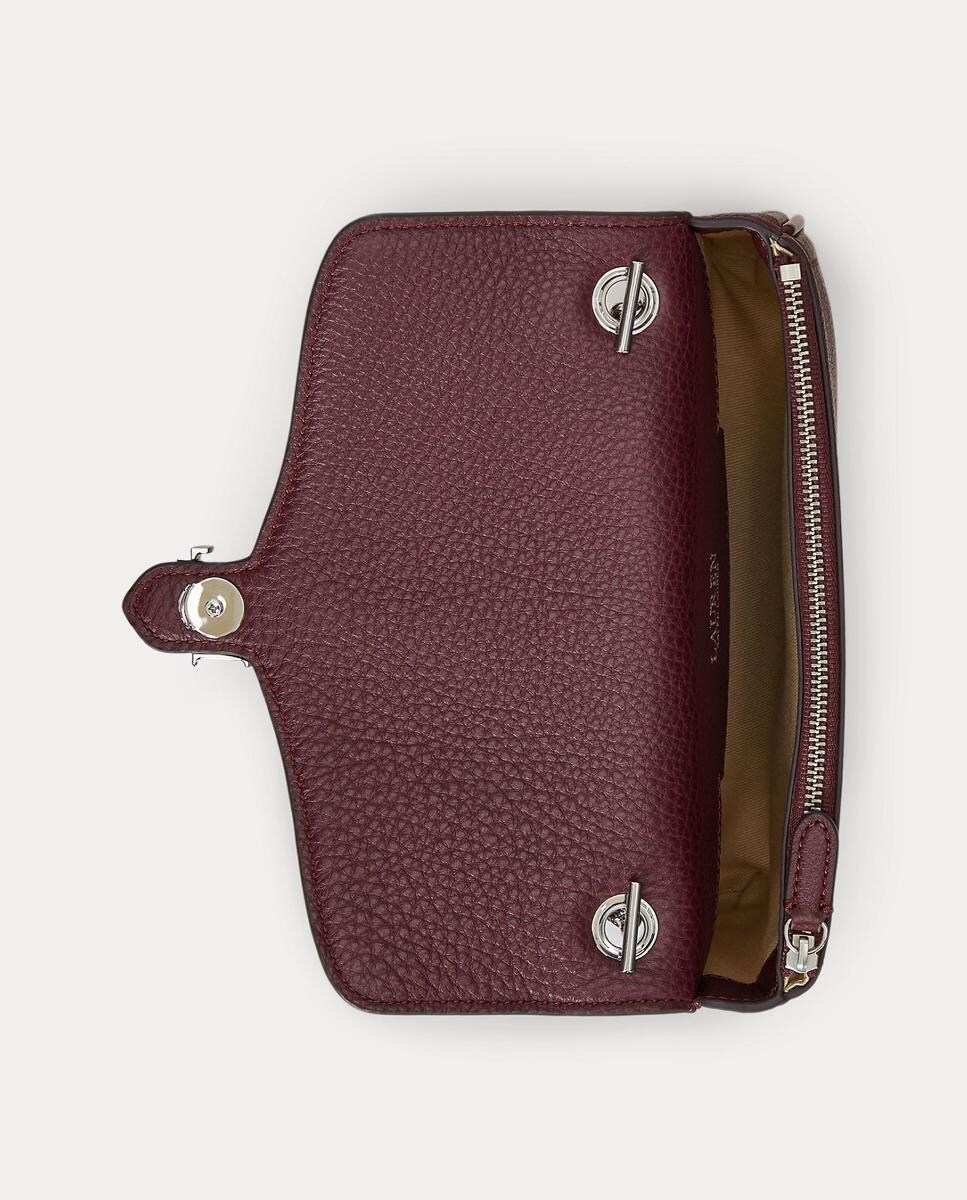 Mala a Tiracolo Bradley Pequena em Pele Grená-5