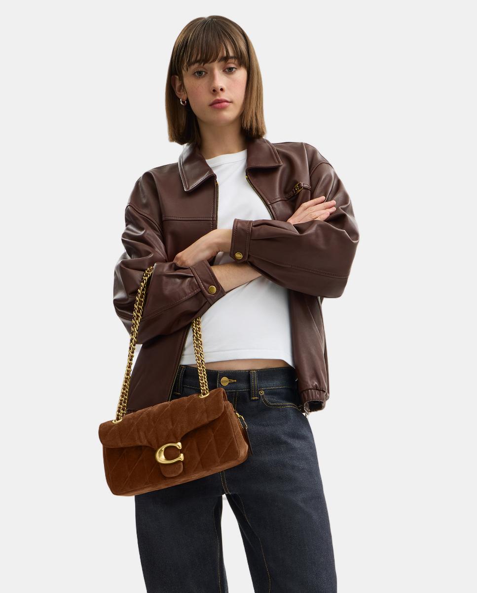 Mala de Ombro Quilted Tabby 26 Castanho-3