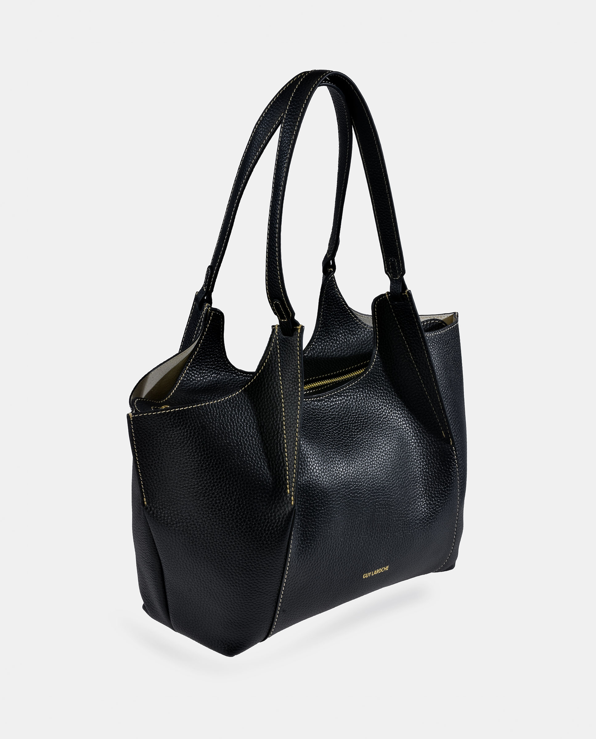 Mala Tipo Tote em Pele com Pouch Interior Preto-2