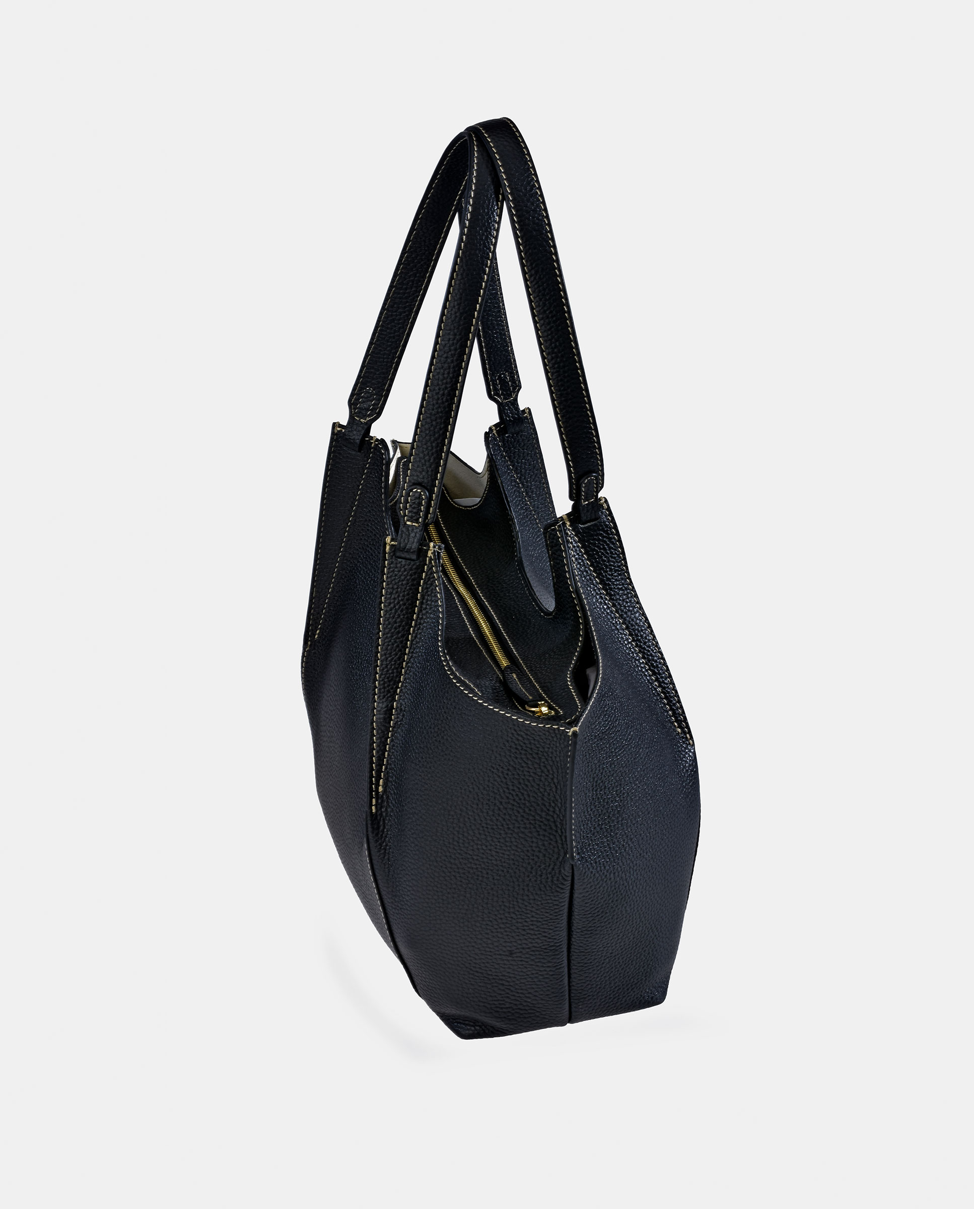 Mala Tipo Tote em Pele com Pouch Interior Preto-3