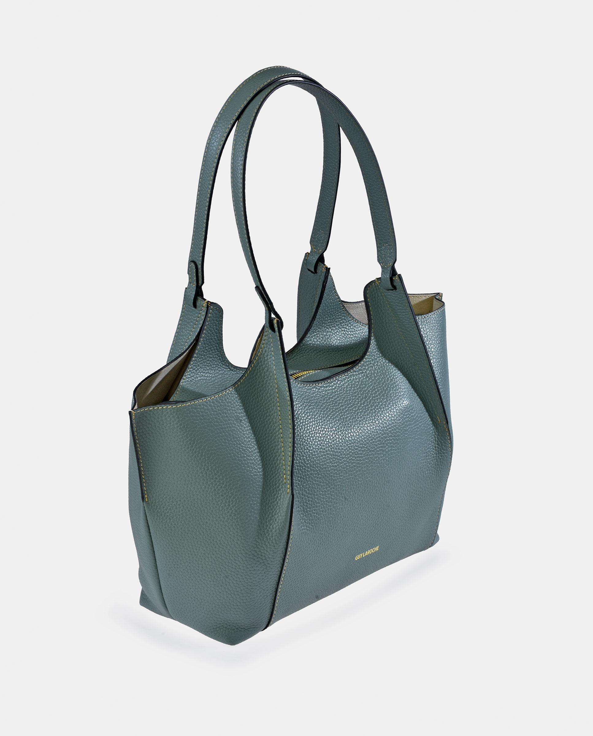 Mala Tipo Tote em Pele com Pouch Interior Azul-claro-2