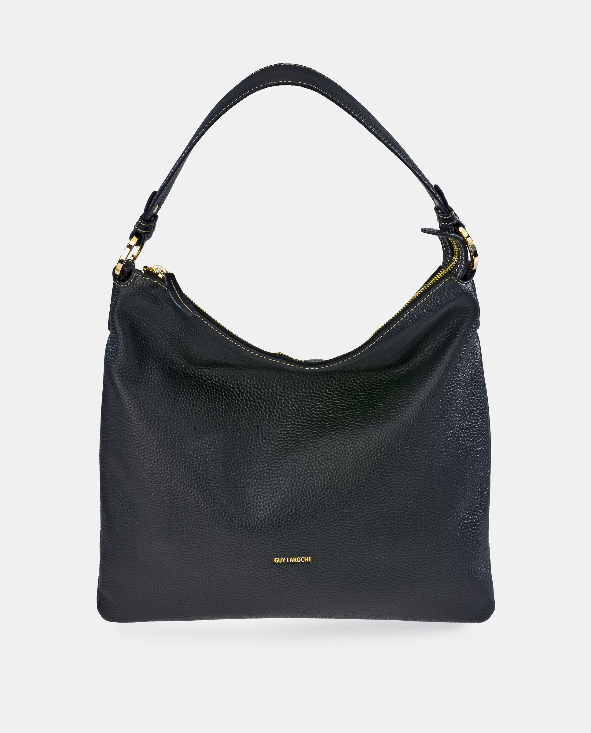 Bolso hobo en piel con cremallera - Guy Laroche - Negro Negro-1