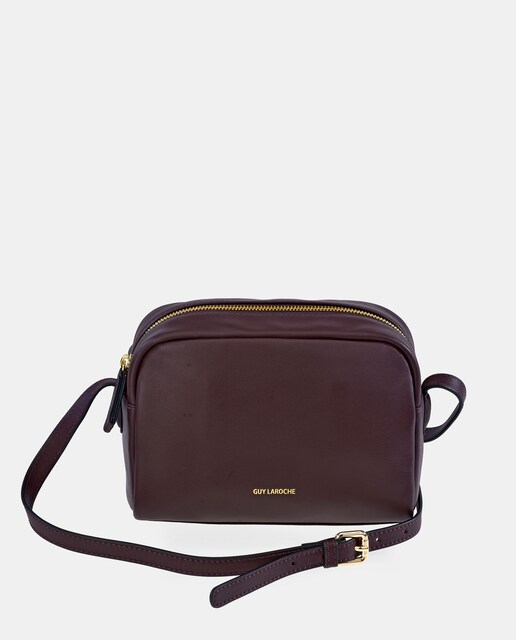 Imagem 0 de Mala Crossbody em Pele com Fecho de Correr