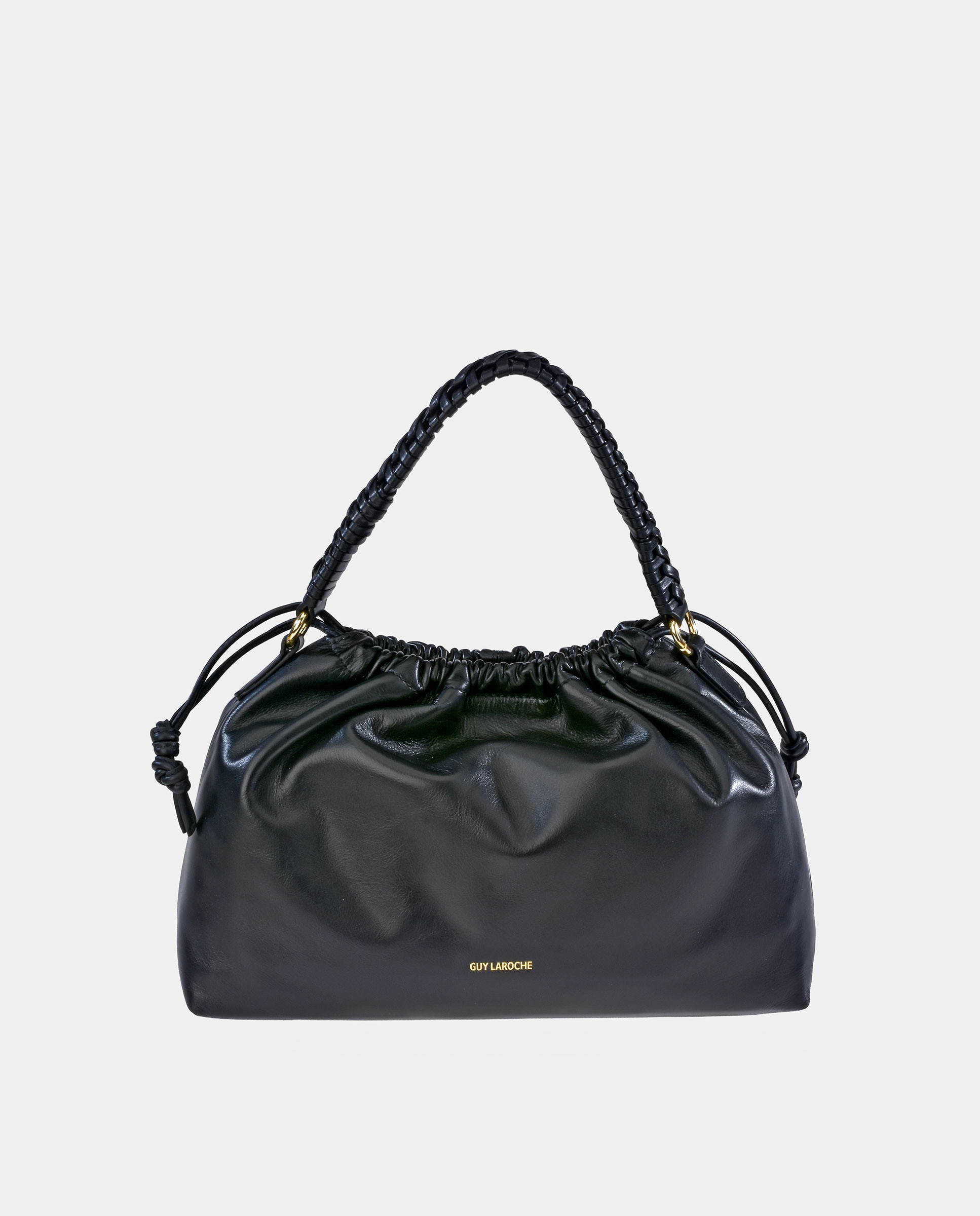 Bolso bucket en piel con cierre magnético y cordón - Guy Laroche - Negro Negro-1