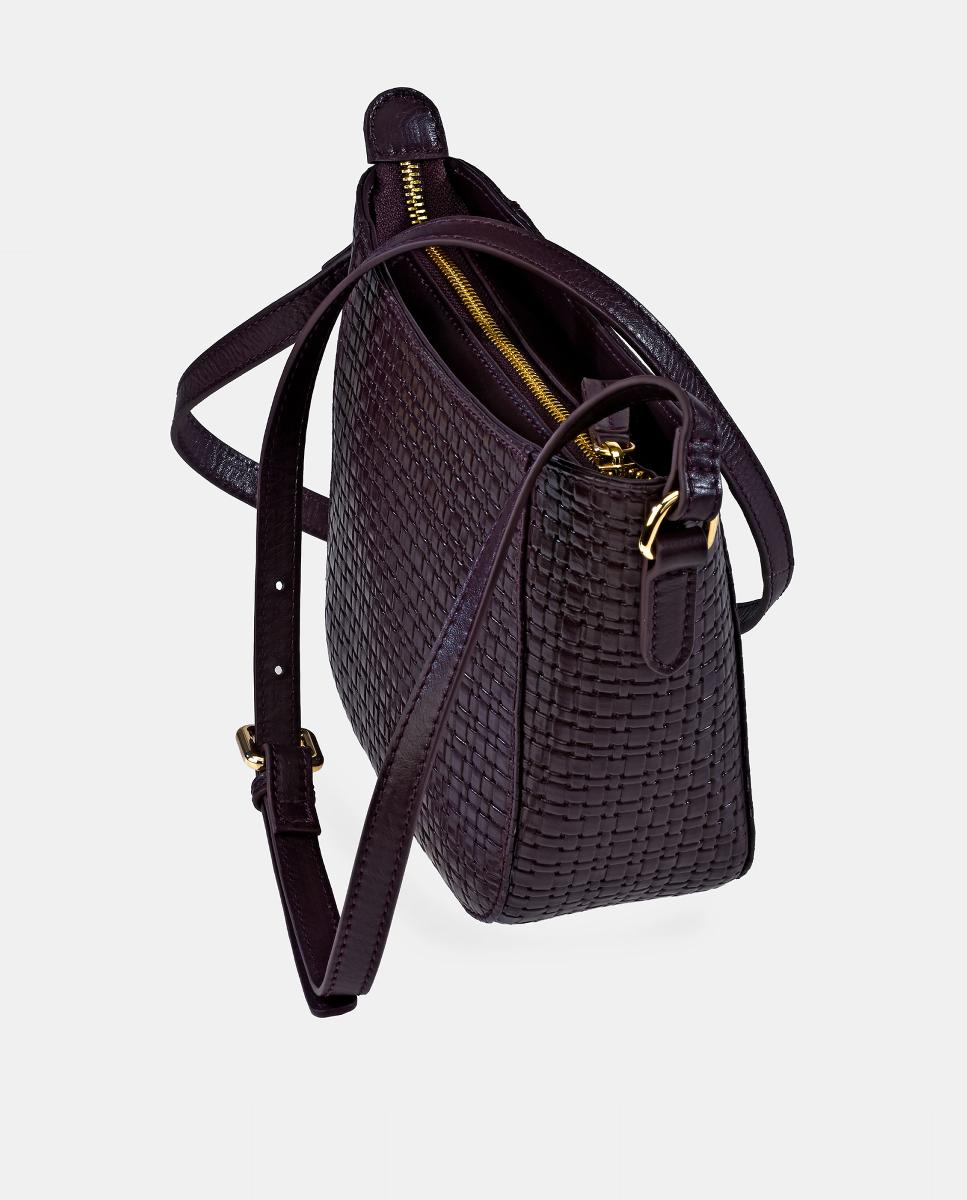 Mala Crossbody em Pele - Preto Bordeaux-3