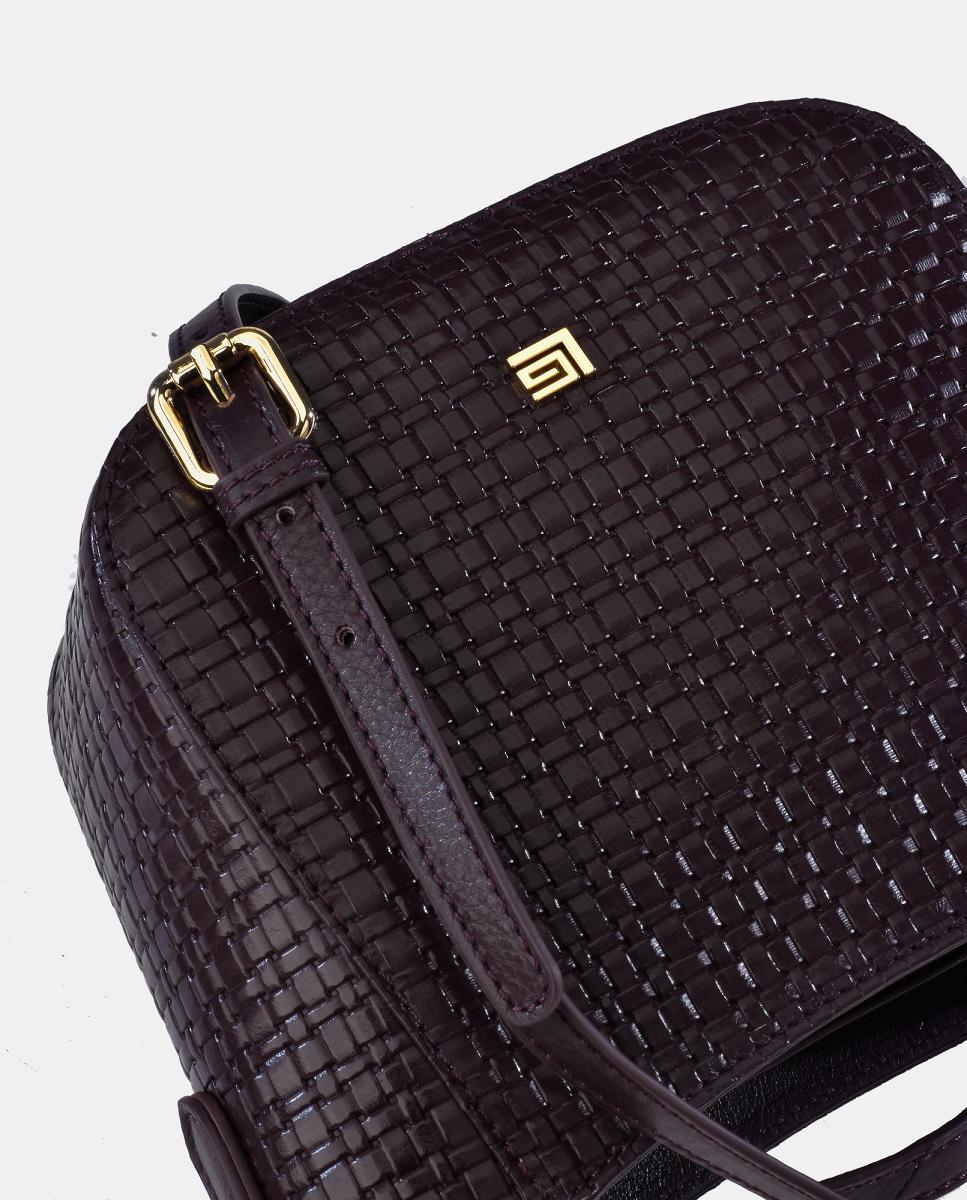 Mala Crossbody em Pele - Preto Bordeaux-4