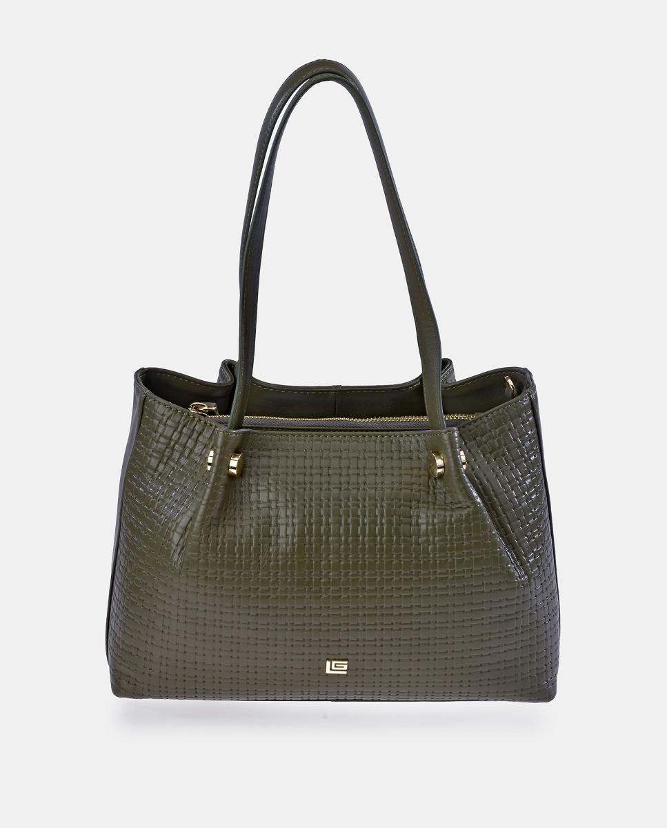 Imagem 0 de Mala Carryall em Pele com Alça Dupla e Alça de Tiracolo - Preto