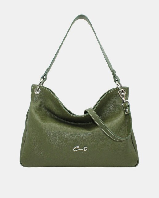 Imagem 0 de Mala Hobo em Pele com Fecho de Correr e Alça de Tiracolo