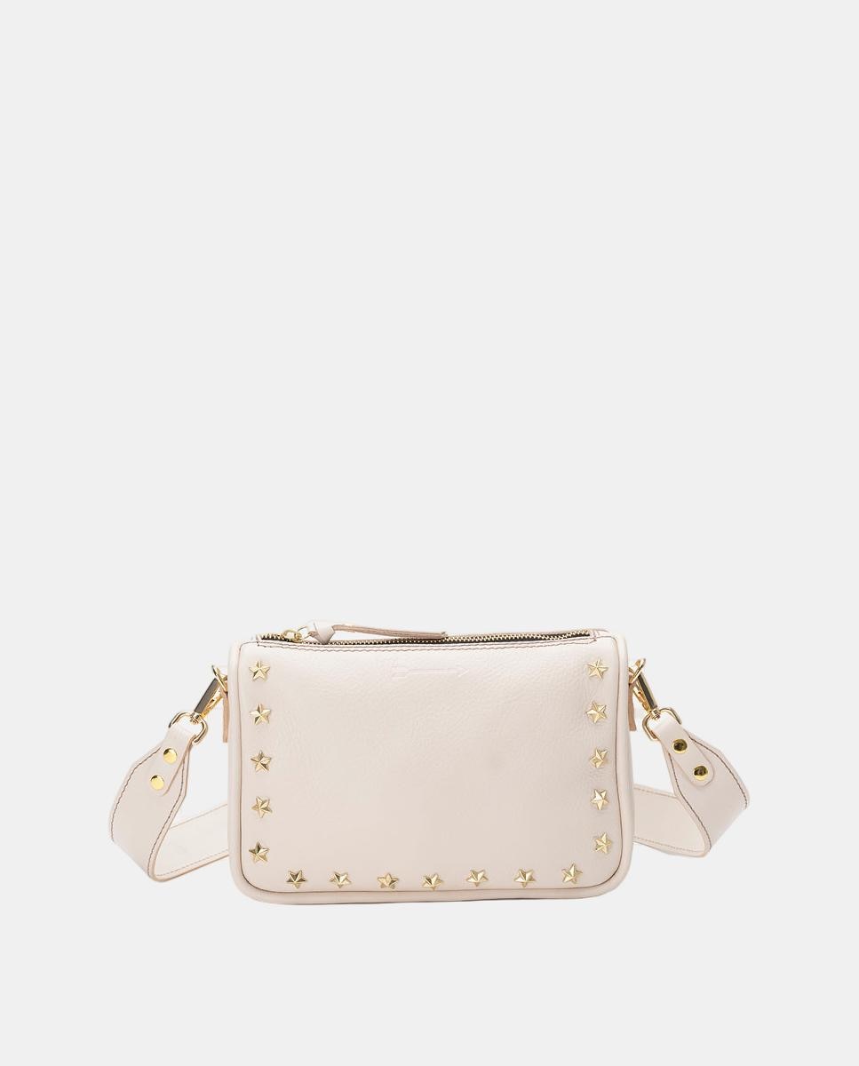 Imagem 0 de Mala Pequena Retangular em Pele com Estrelas à Frente e Alça Comprida Lisa Desmontável