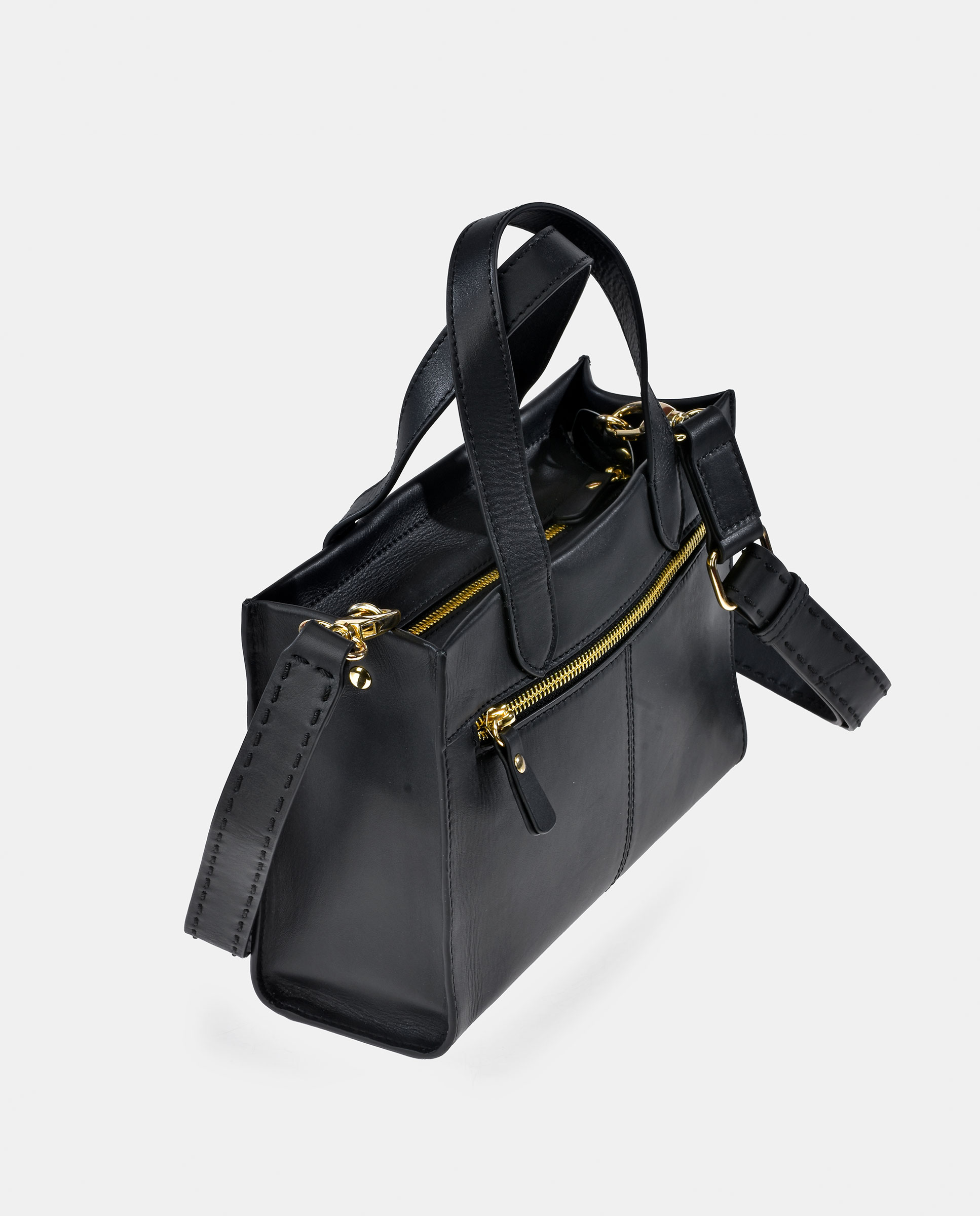 Mala Crossbody em Pele Tipo Napa Preto-3
