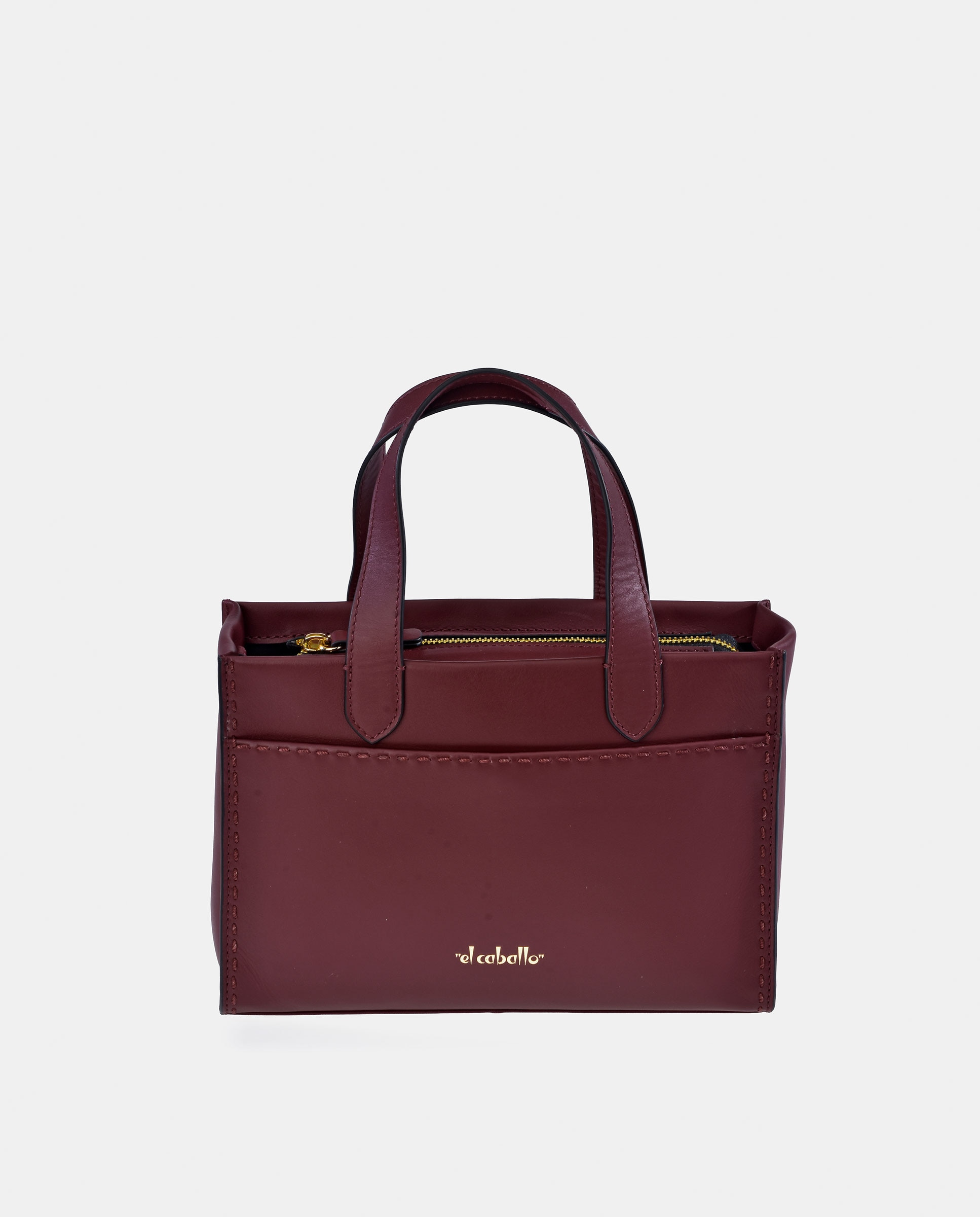 Mala Crossbody em Pele Tipo Napa Bordeaux-1