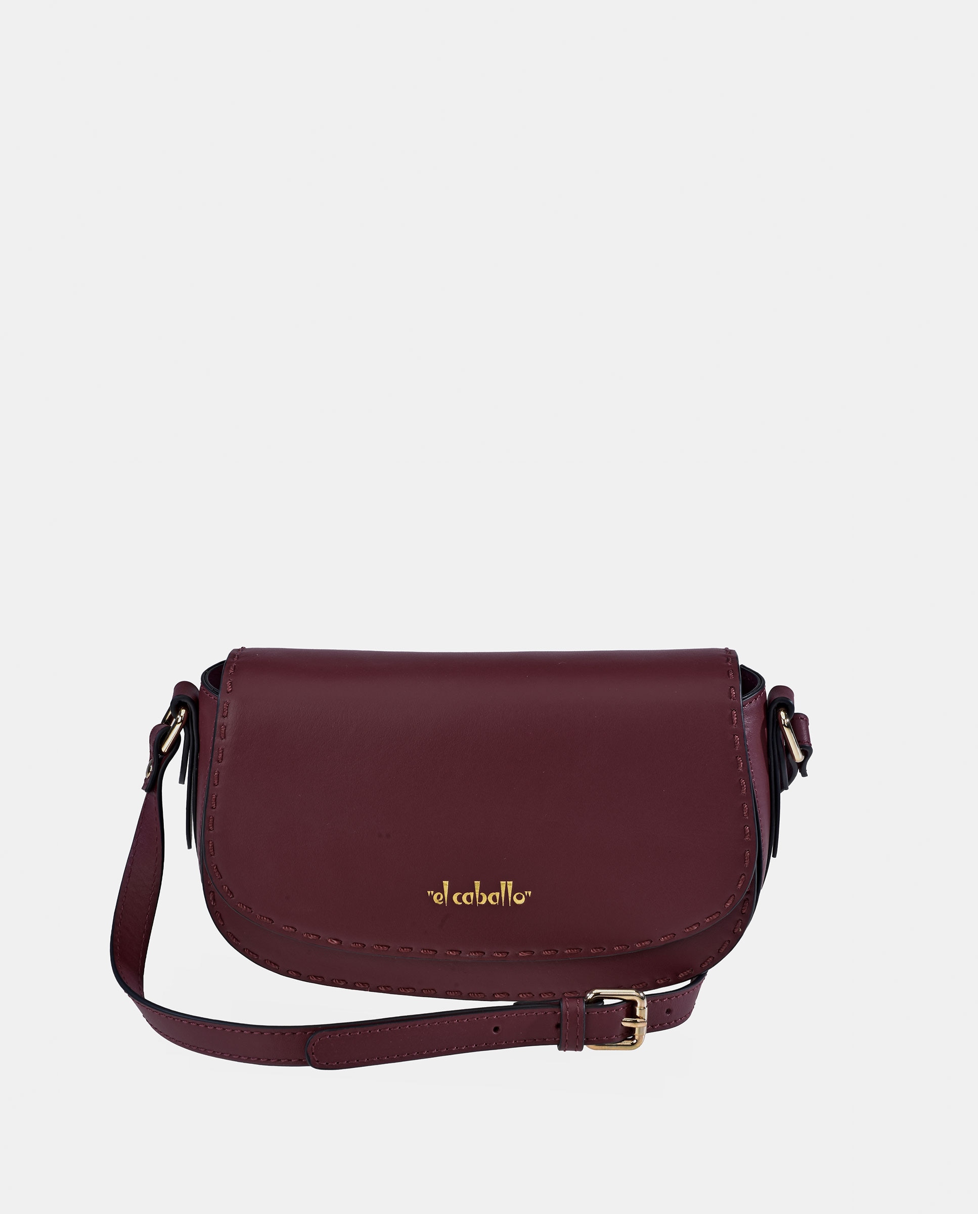 Mala Crossbody em Pele Tipo Napa Bordeaux-1