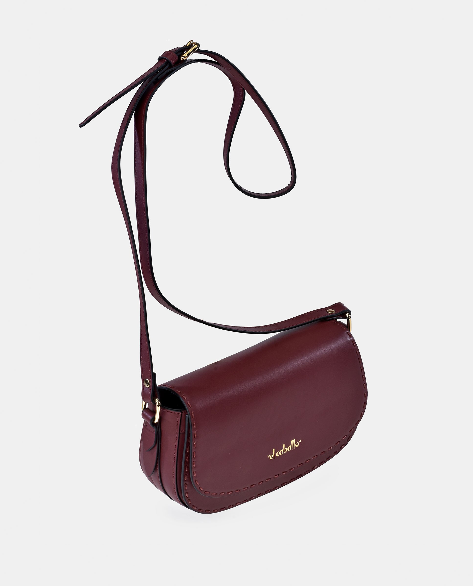 Mala Crossbody em Pele Tipo Napa Bordeaux-2