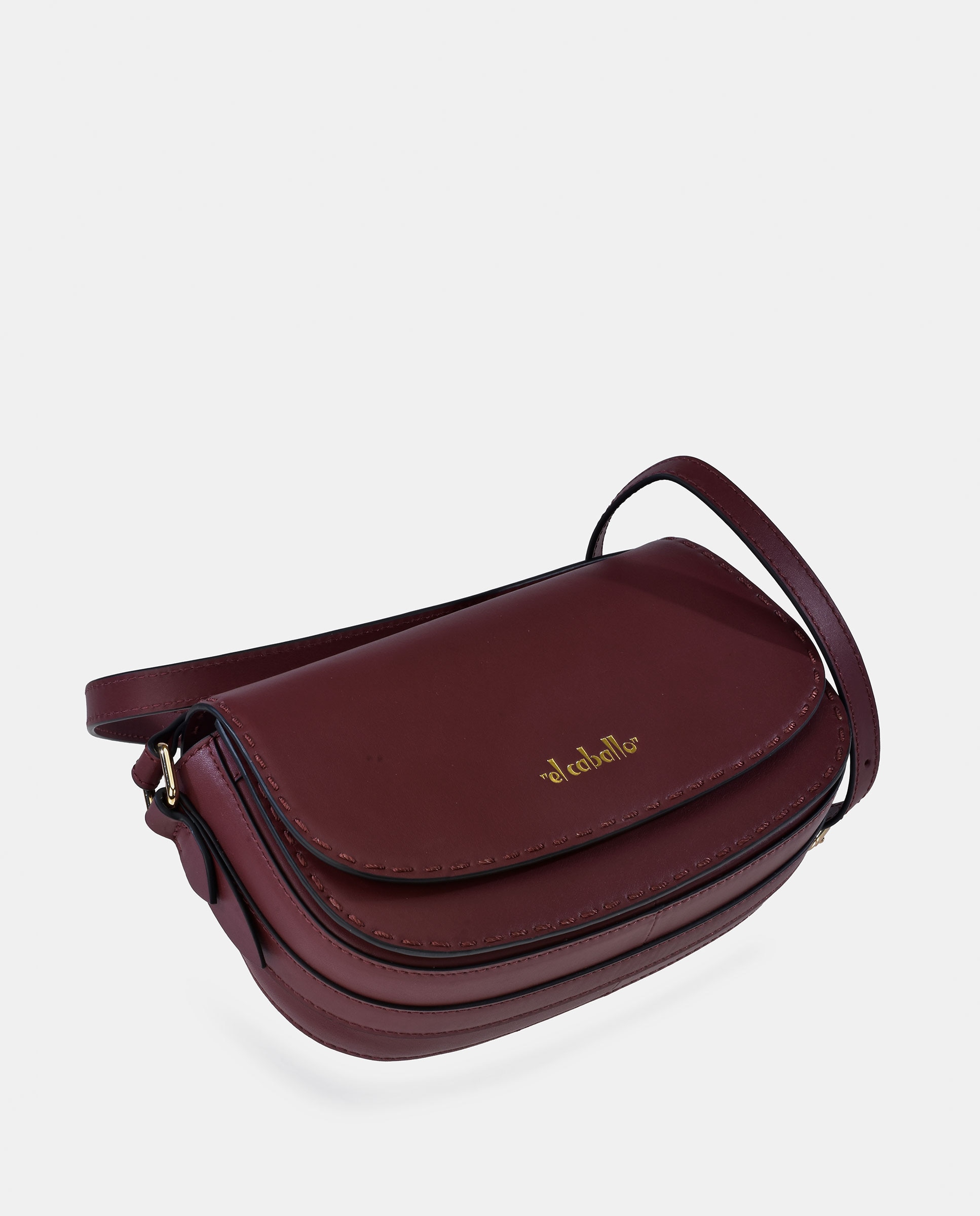 Mala Crossbody em Pele Tipo Napa Bordeaux-3