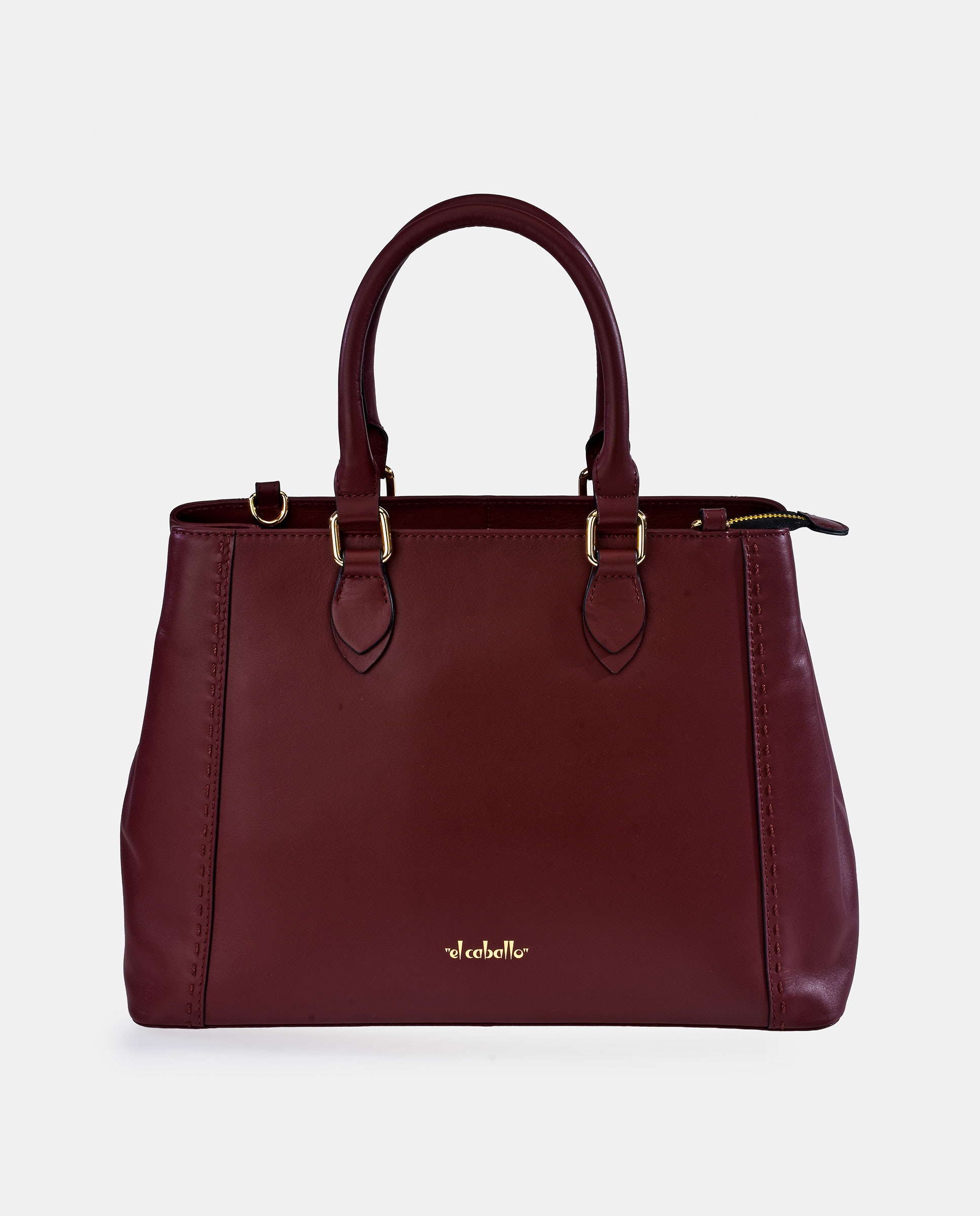 Mala Carryall em Pele Tipo Napa Bordeaux-1