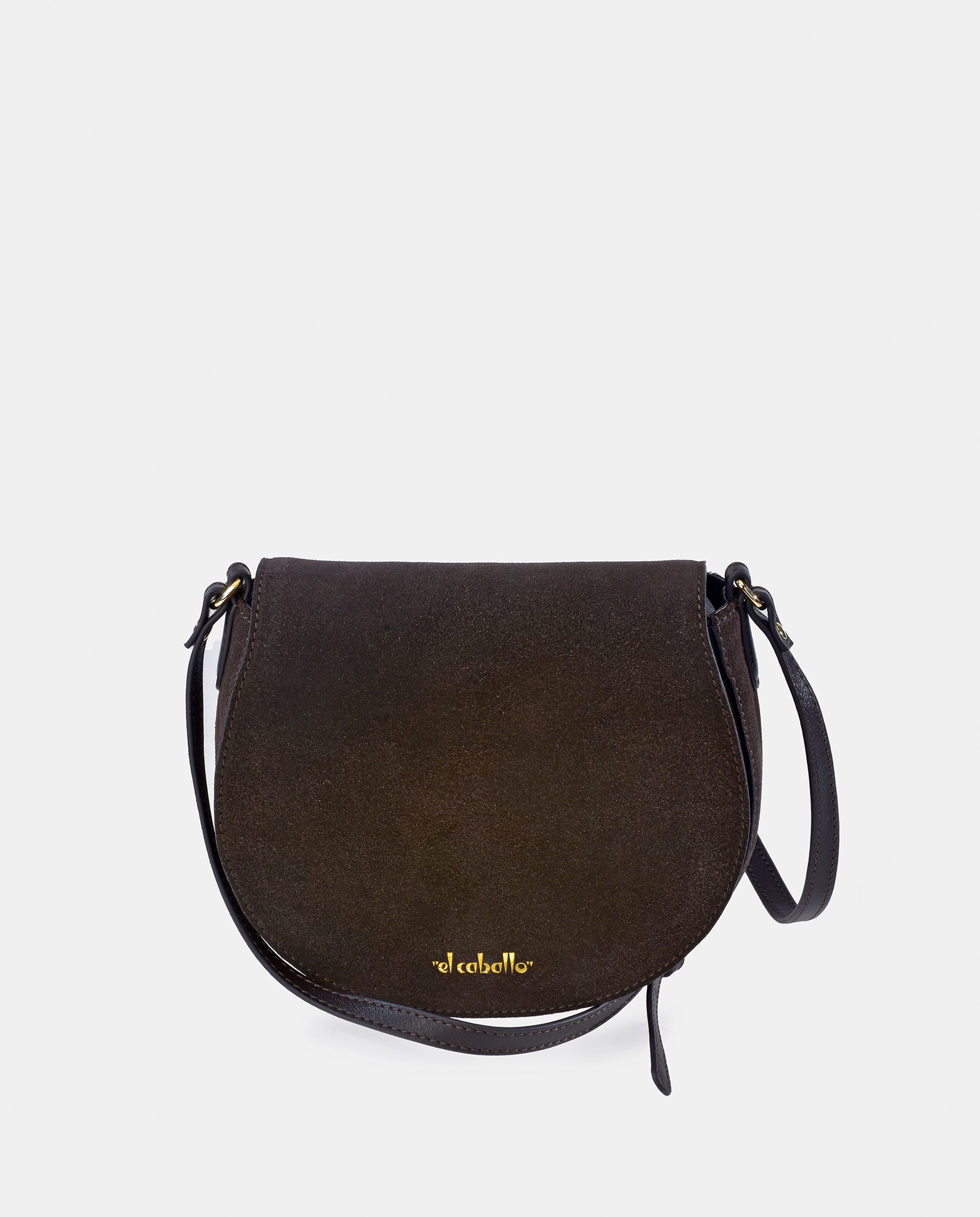 Imagen 1 de Bolso Crossbody Solapa realizado en Serraje y Piel Napa Marrón