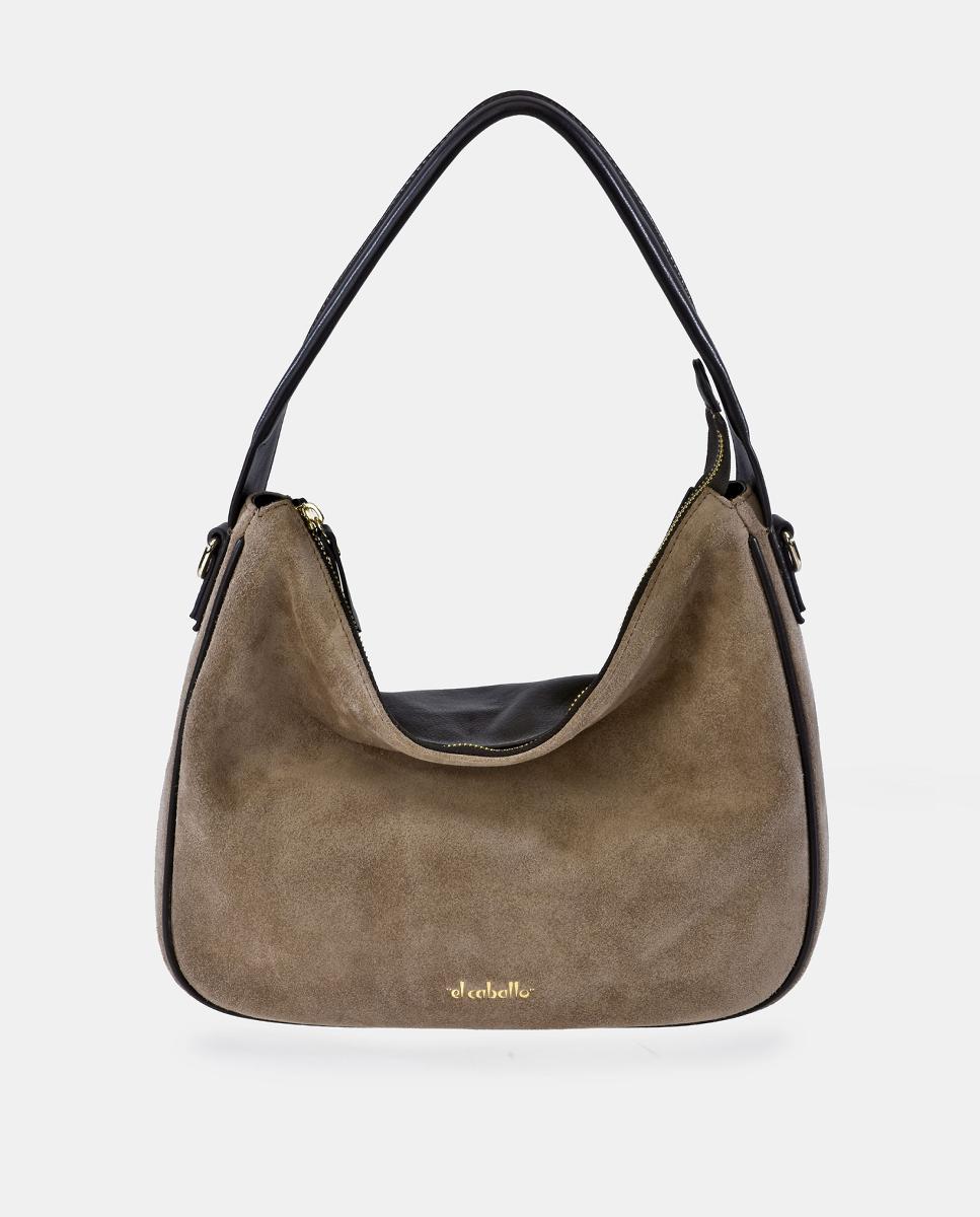Bolso Hombro realizado en Serraje y Piel Napa - El Caballo - Topo Topo-1