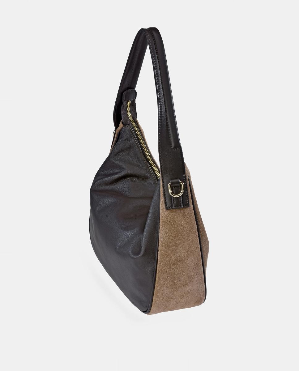 Bolso Hombro realizado en Serraje y Piel Napa - El Caballo - Topo Topo-3