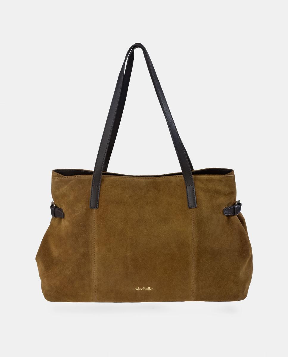 Mala Shopper em Croute e Pele Tipo Napa Camel-1