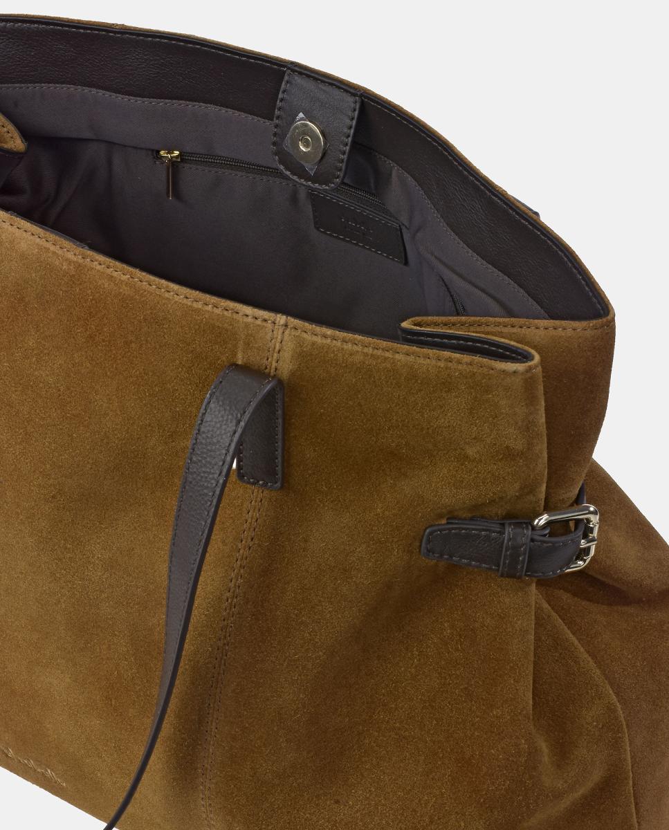 Mala Shopper em Croute e Pele Tipo Napa Camel-3
