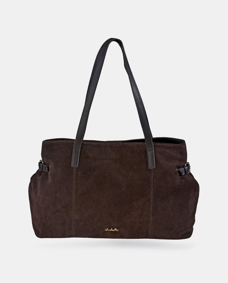 Imagen 0 de Bolso Shopping realizado en Serraje y Piel Napa Marrón