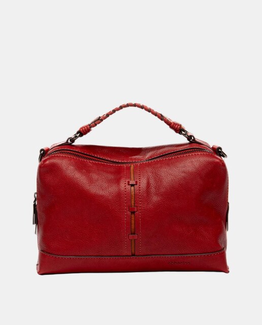 Imagem 0 de Mala a Tiracolo em Pele com Detalhe Entrançado