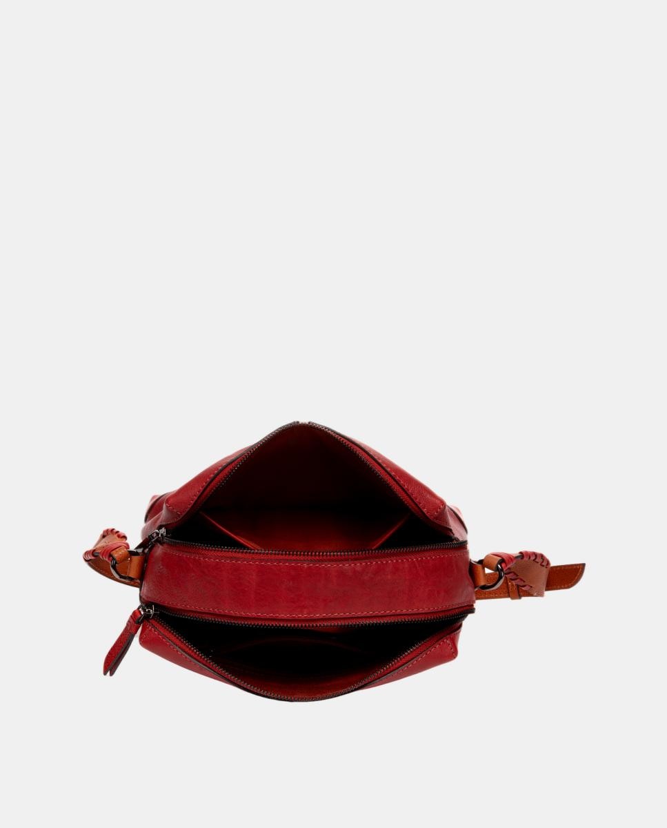 Mala a Tiracolo Pequena em Pele Vermelho-5