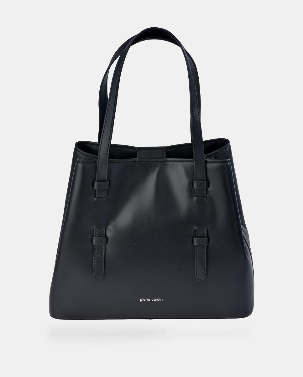 Mala Shopper em Pele Suave Preto-1