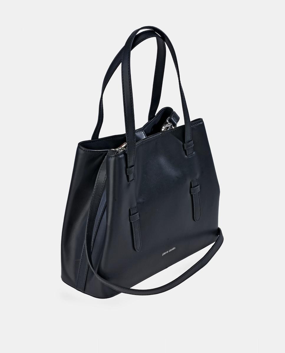 Mala Shopper em Pele Suave Preto-2