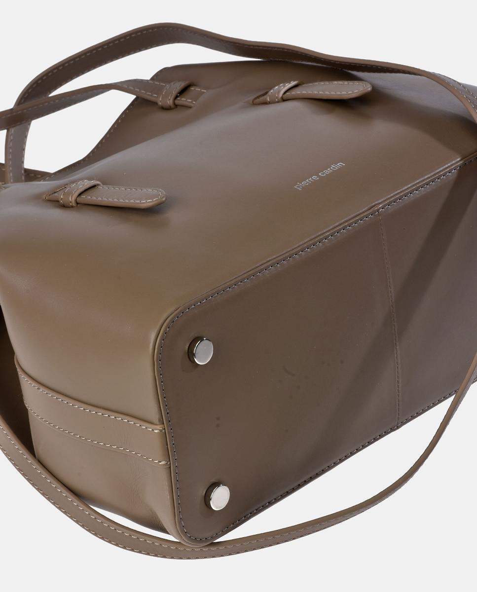Mala Shopper em Pele Suave Taupe-4
