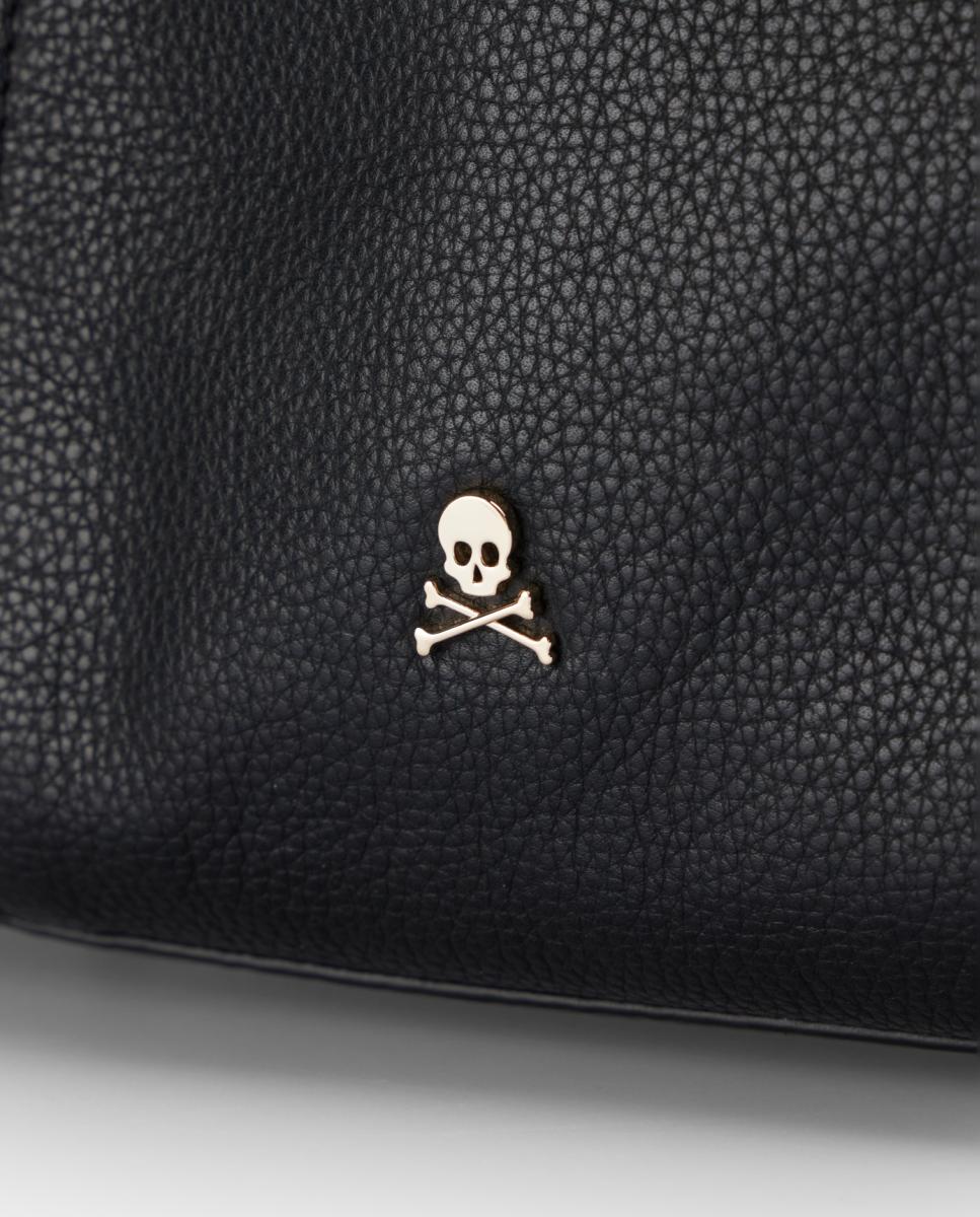 Mala Shopper em Pele com Alça Dupla Preto-4