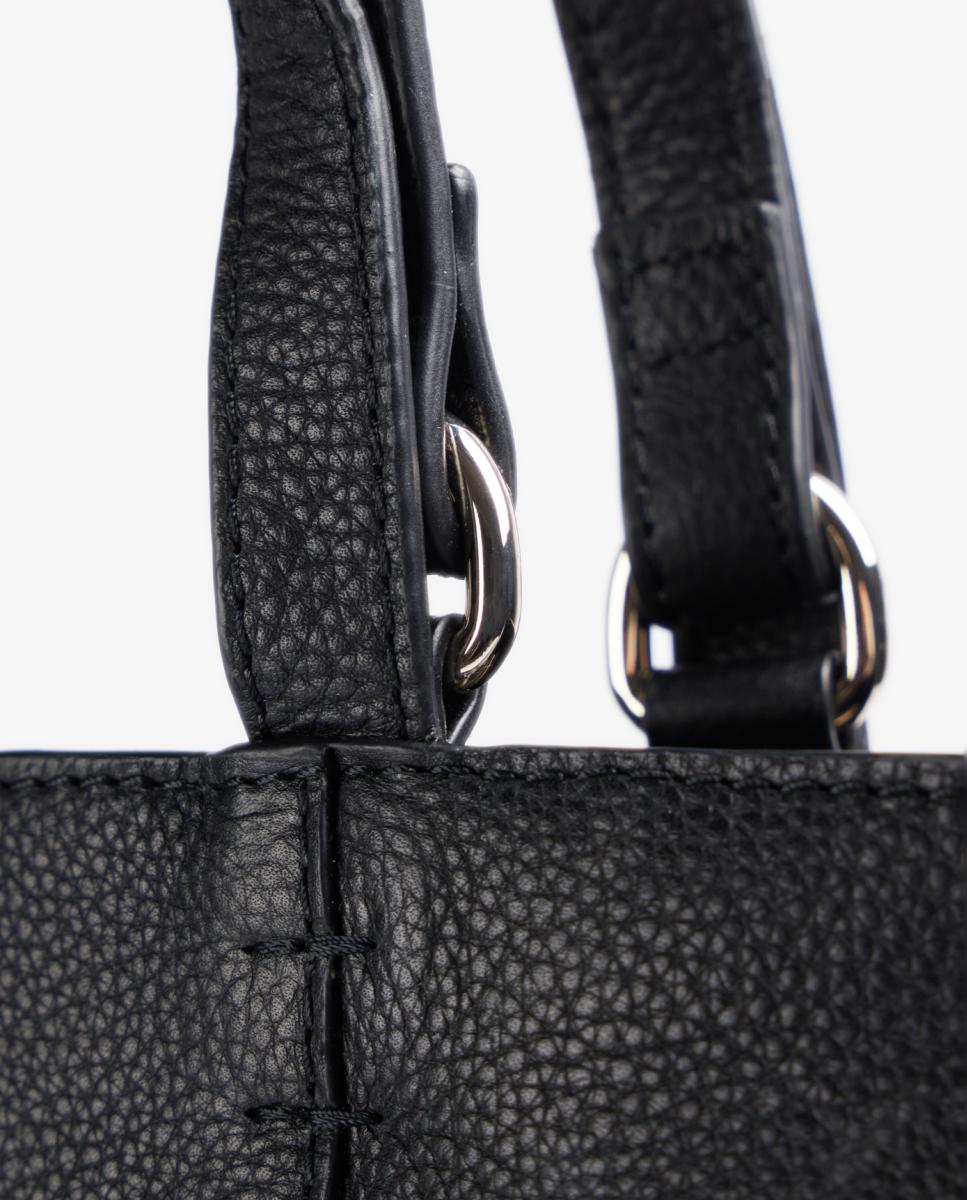 Mala Shopper em Pele com Alça Dupla Preto-5