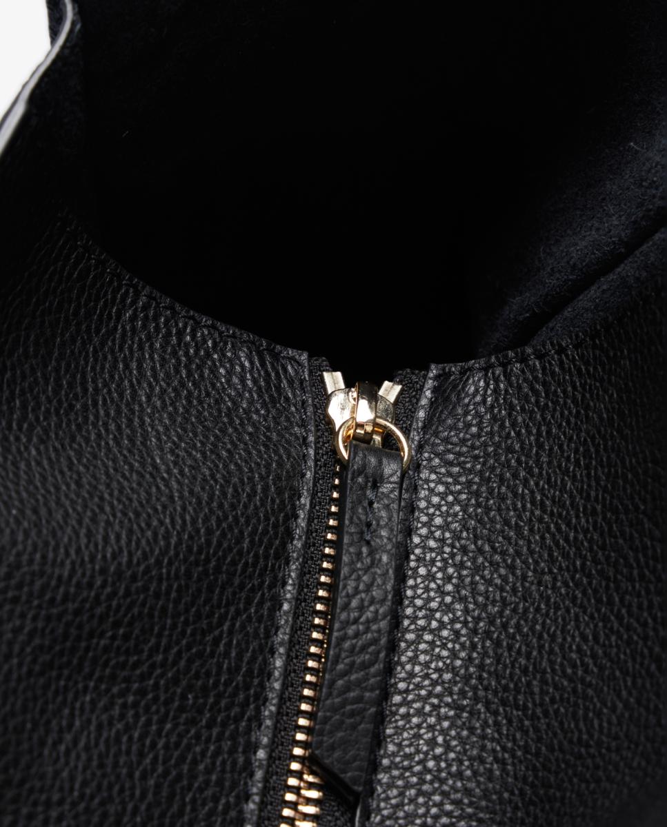 Mala Shopper em Pele com Alça Dupla Preto-6