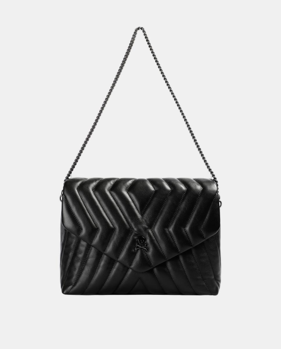 Mala de Ombro em Pele Preto-1