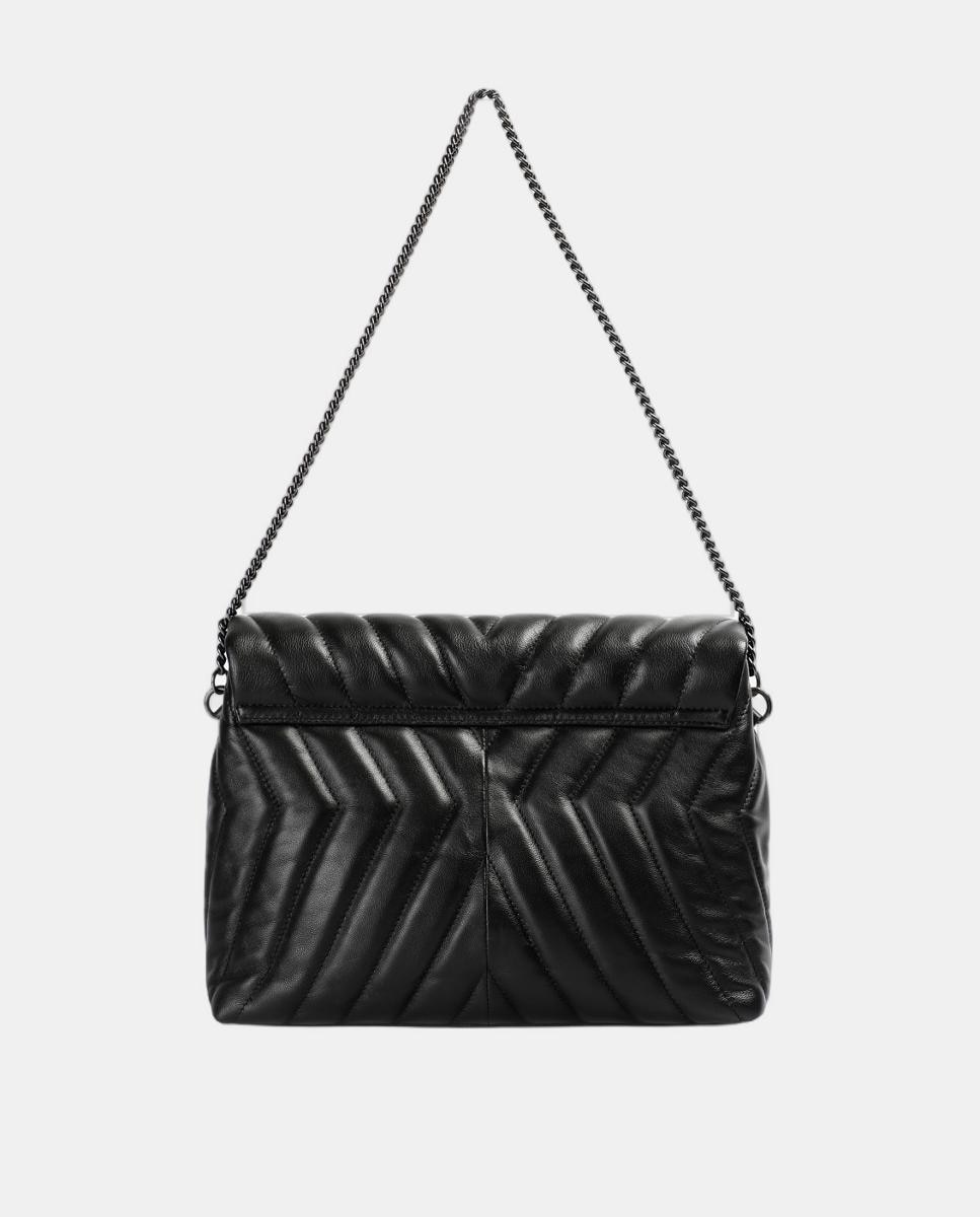 Mala de Ombro em Pele Preto-3