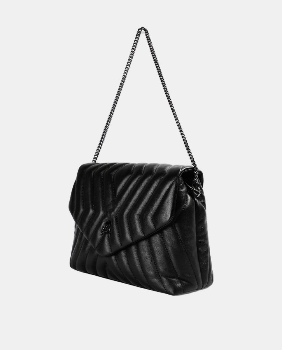 Mala de Ombro em Pele Preto-4