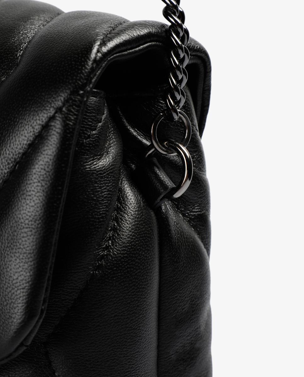 Mala de Ombro em Pele Preto-6