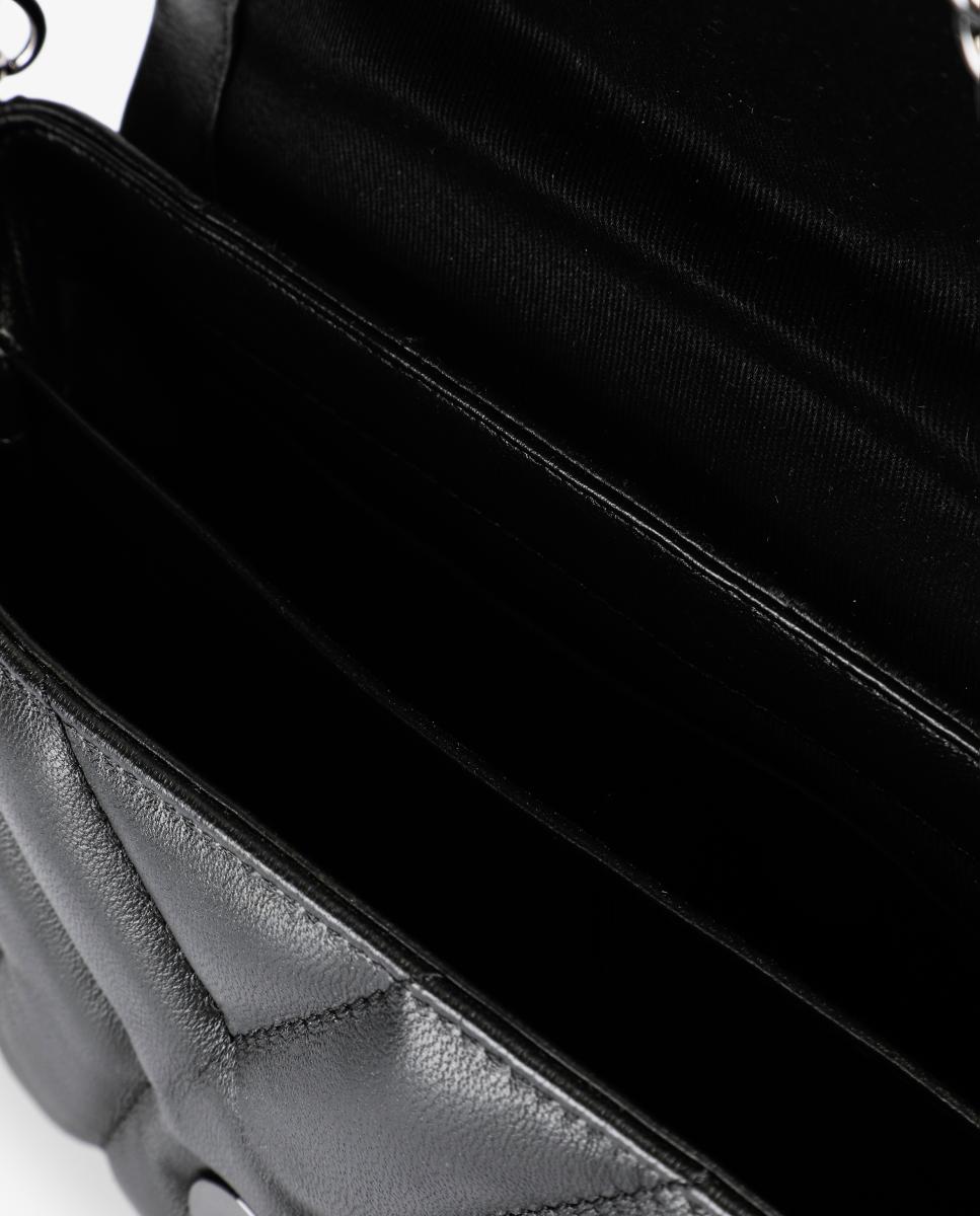 Mala de Ombro Pequena em Pele Preto-8