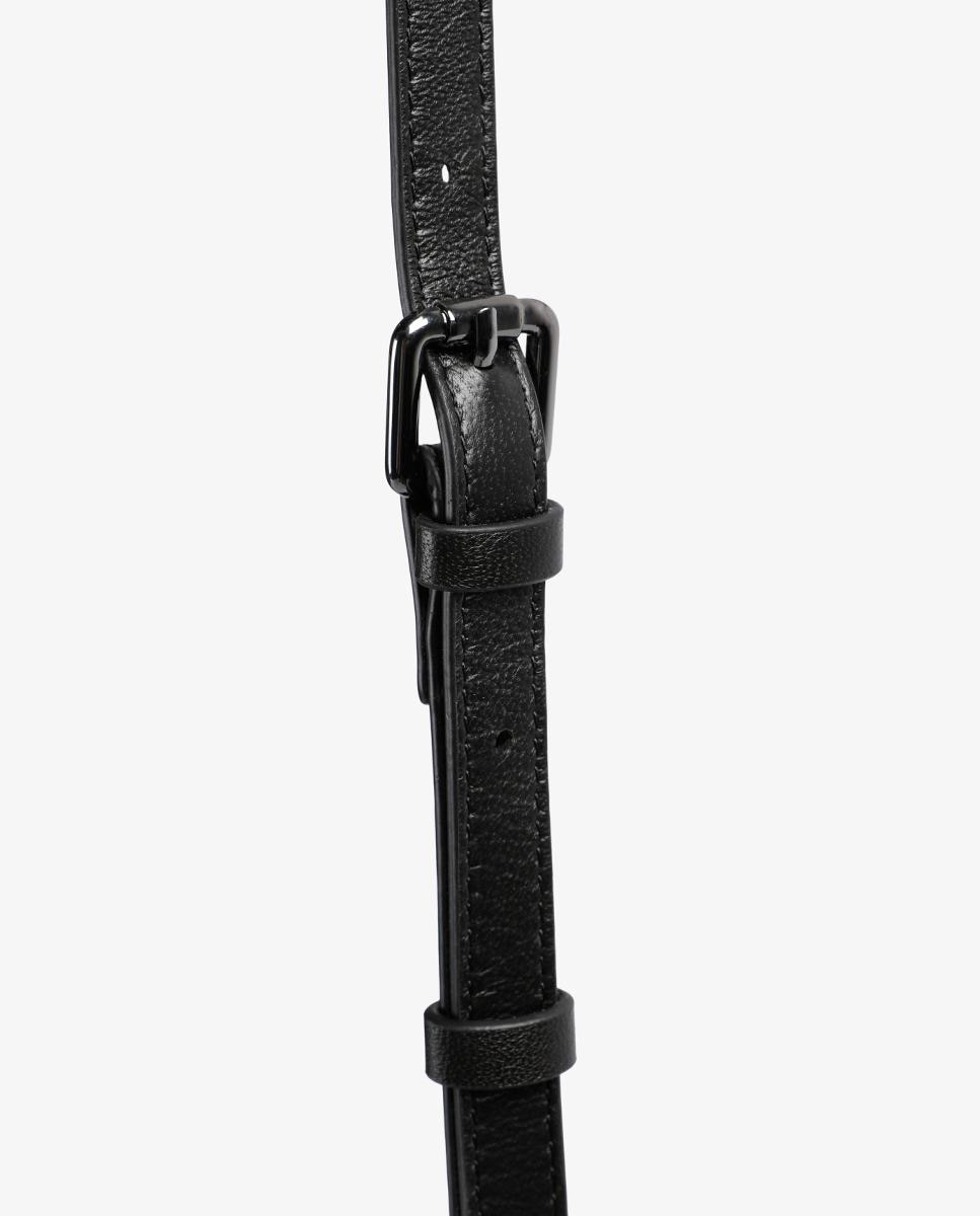 Mala de Ombro Pequena em Pele Preto-9