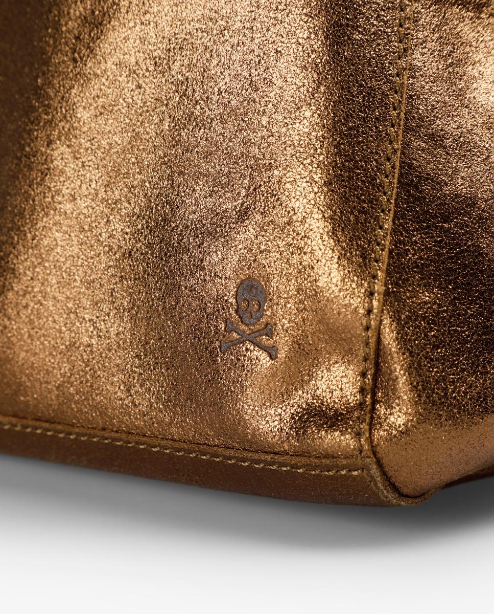 Mala Shopper em Pele Metalizada Ouro-6