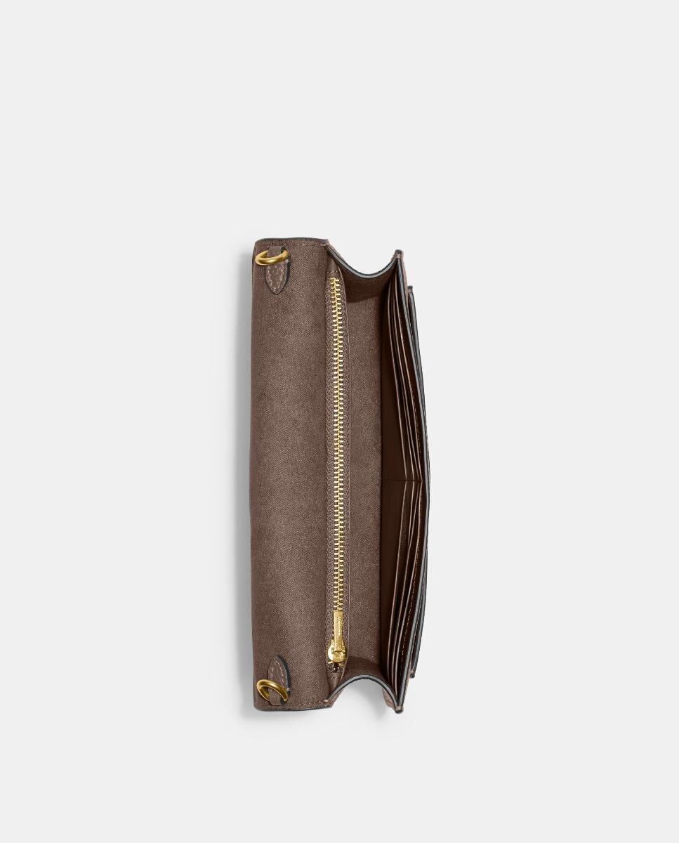Mala a Tiracolo Tabby Chain Clutch em Pele Taupe-3