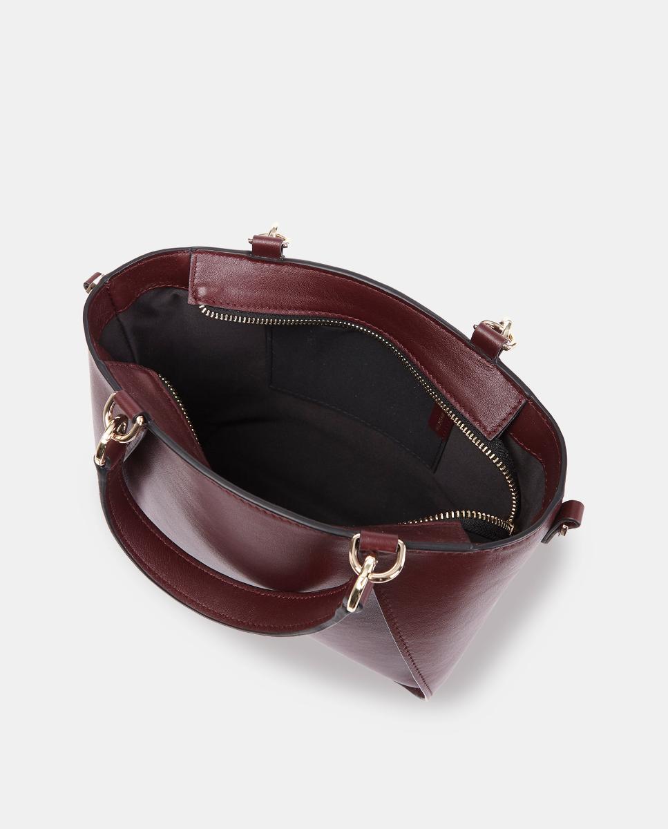 Bolso de mano en piel lisa - Sandra Freckled - Burdeos Burdeos-3