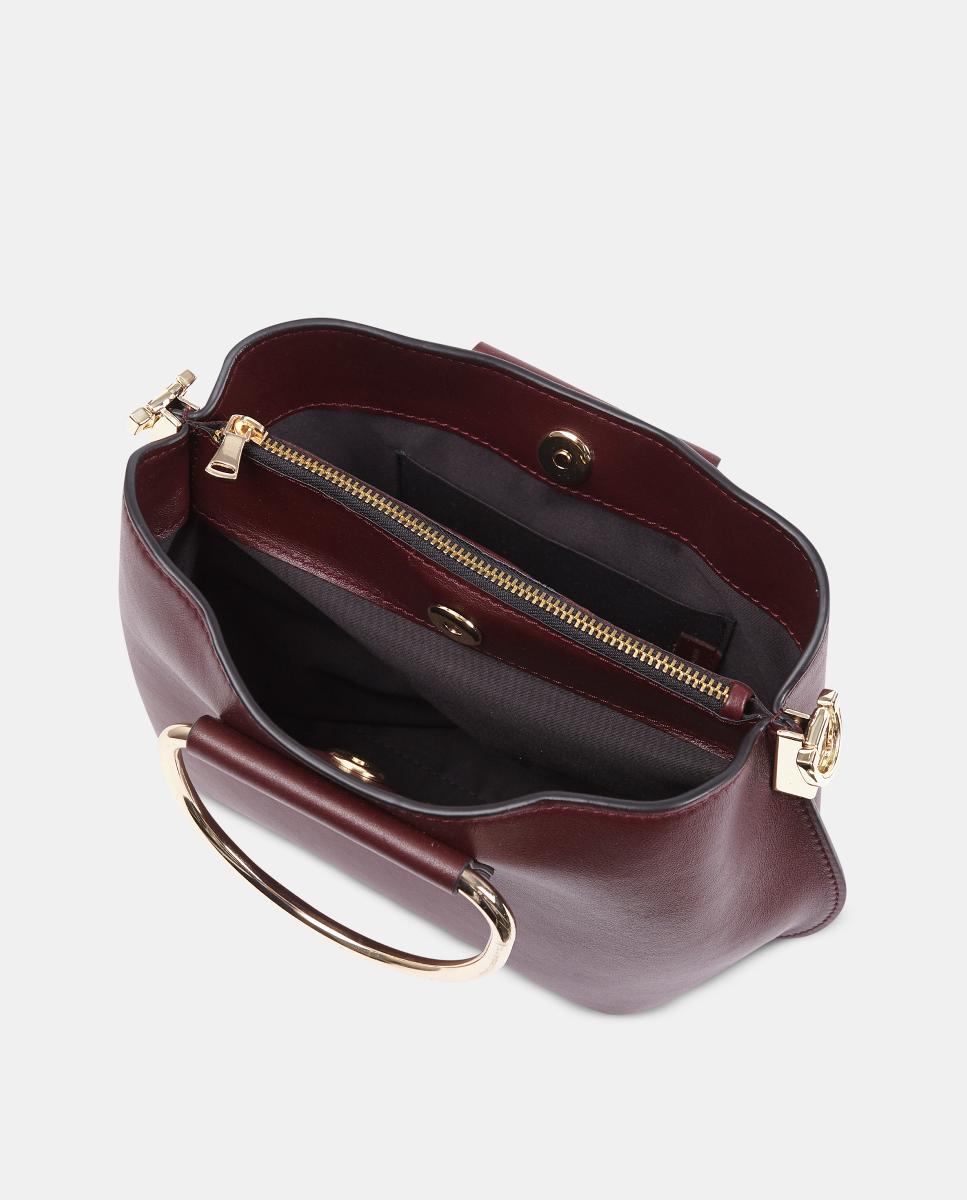 Imagen 3 de Bolso de mano con bandolera en piel - Sandra Freckled - Burdeos Burdeos