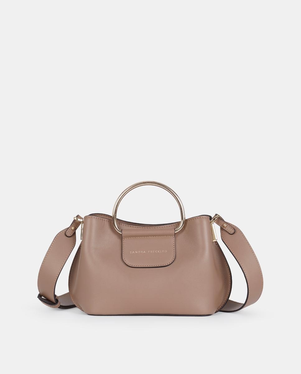 Imagen 1 de Bolso de mano con bandolera en piel - Sandra Freckled - Topo Topo